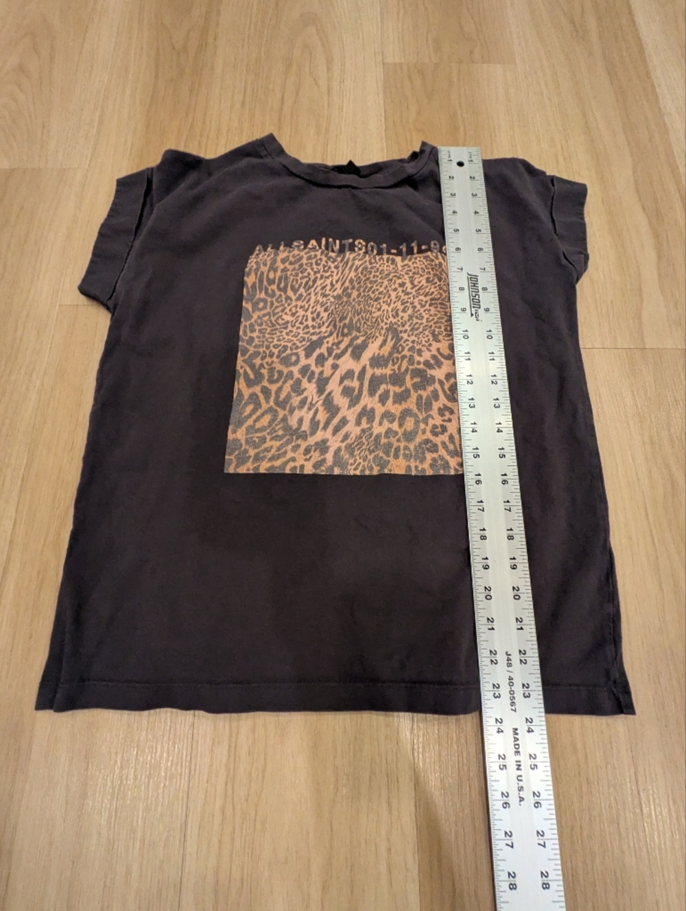 All Saints Cheetah Cuffed Sleeve Tee Size S - Picture 4 of 9